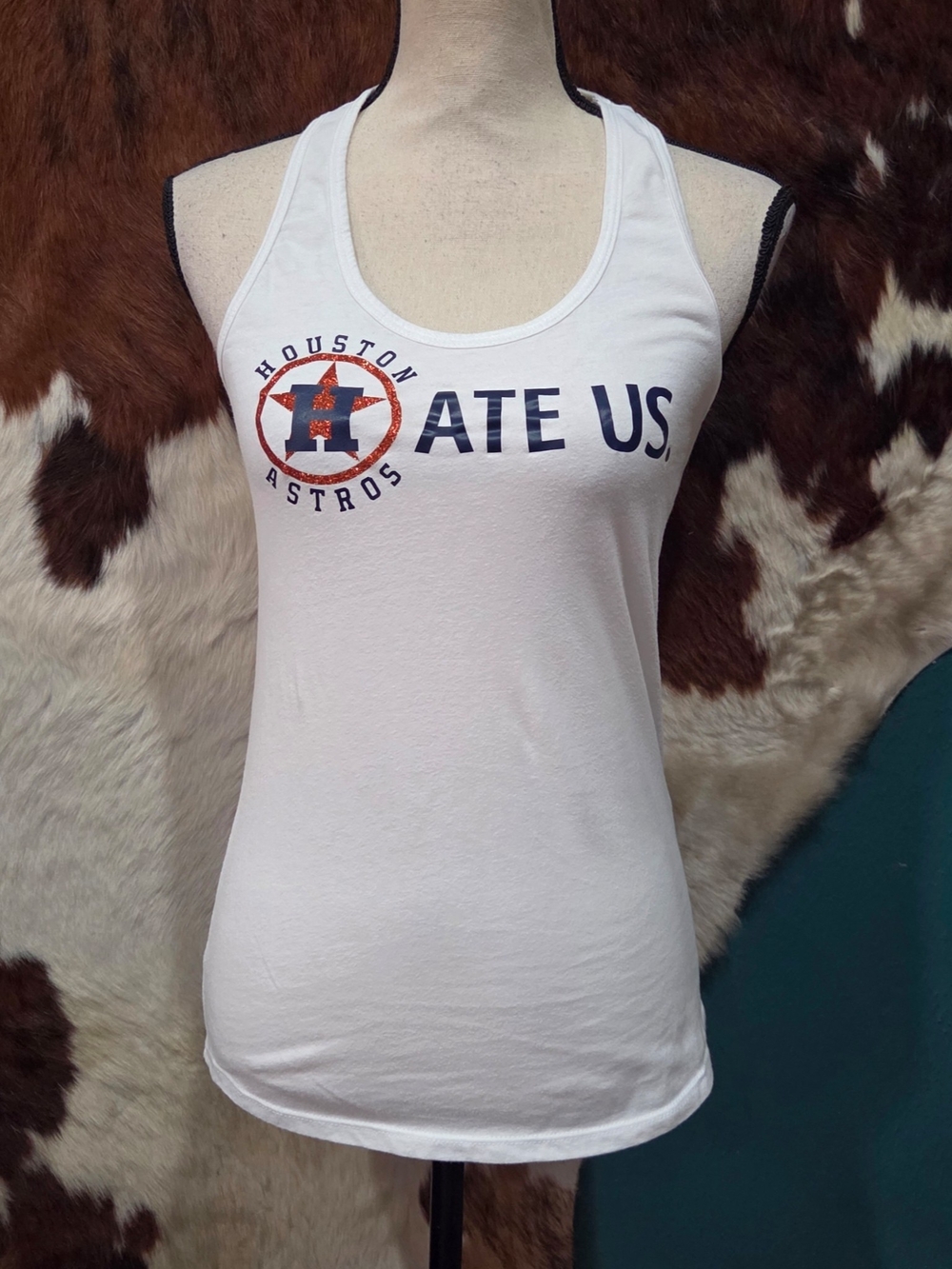 White Racerback Houston Astros Tank Top -